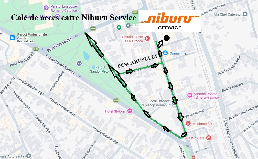 Harta cale acces Niburu Service